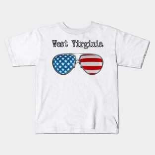 AMERICA PILOT GLASSES WEST VIRGINIA Kids T-Shirt